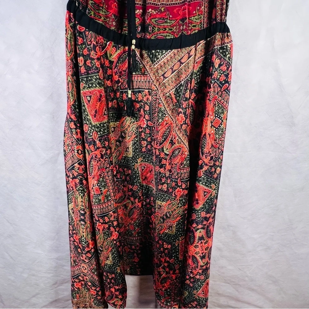 Karma Highway Halter Tie Neck Jumpsuit O/S Viscose Fabric Tassel Tie String
